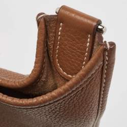 Pre Owned Hermes Gold Taurillon Clemence Leather Evelyne III PM Bag