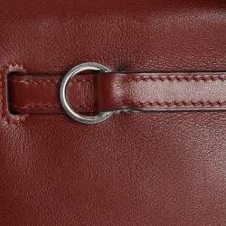 Pre Owned Hermes Rouge H Evercolor Leather Kelly Danse Palladium Finish Bag