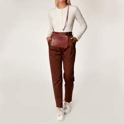 Pre Owned Hermes Rouge H Evercolor Leather Kelly Danse Palladium Finish Bag