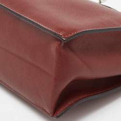 Pre Owned Hermes Rouge H Evercolor Leather Kelly Danse Palladium Finish Bag