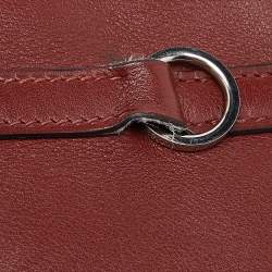 Pre Owned Hermes Rouge H Evercolor Leather Kelly Danse Palladium Finish Bag