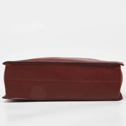 Pre Owned Hermes Rouge H Evercolor Leather Kelly Danse Palladium Finish Bag
