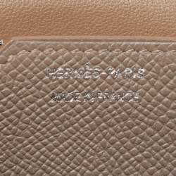 Hermès Etain/Black Epsom Leather Passant Compact Wallet