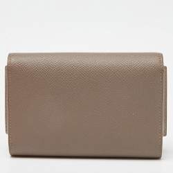 Hermès Etain/Black Epsom Leather Passant Compact Wallet