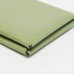 Hermes Vert Criquet Epsom Leather Calvi Card Holder
