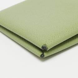 Hermes Vert Criquet Epsom Leather Calvi Card Holder