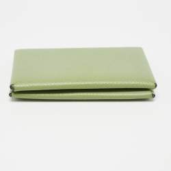 Hermes Vert Criquet Epsom Leather Calvi Card Holder