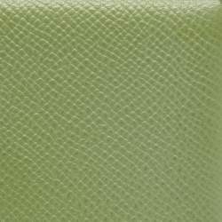 Hermes Vert Criquet Epsom Leather Calvi Card Holder