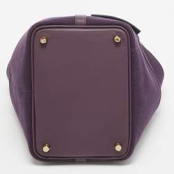 Hermes Raisin/Cassis Toile Goeland and Swift Leather Cargo Picotin Lock 18 Bag