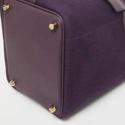 Hermes Raisin/Cassis Toile Goeland and Swift Leather Cargo Picotin Lock 18 Bag
