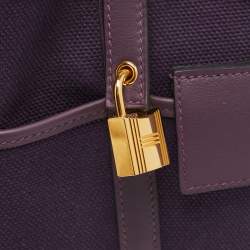 Hermes Raisin/Cassis Toile Goeland and Swift Leather Cargo Picotin Lock 18 Bag