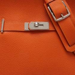 Hermes Orange/Jaune Taurillon Clemence Leather Palladium Finish Jypsiere 34 Bag