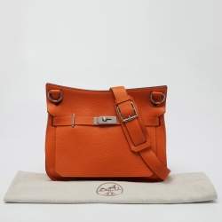 Hermes Orange/Jaune Taurillon Clemence Leather Palladium Finish Jypsiere 34 Bag