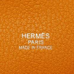 Hermes Orange/Jaune Taurillon Clemence Leather Palladium Finish Jypsiere 34 Bag