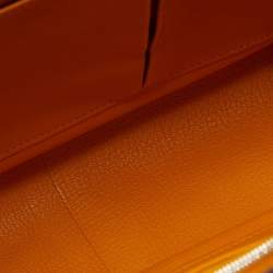 Hermes Orange/Jaune Taurillon Clemence Leather Palladium Finish Jypsiere 34 Bag