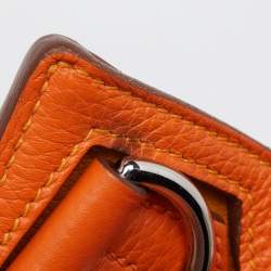 Hermes Orange/Jaune Taurillon Clemence Leather Palladium Finish Jypsiere 34 Bag