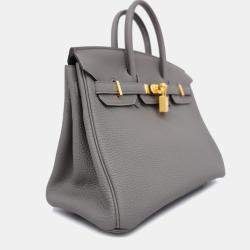 Hermes Etain Togo Birkin Engraved Handbag