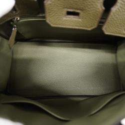 Hermes Olive Green Togo Leather Birkin 25 Tote Bag