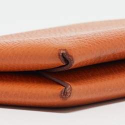 Pre Owned Hermes Orange Epsom Leather Calvi Card Holder