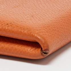 Pre Owned Hermes Orange Epsom Leather Calvi Card Holder