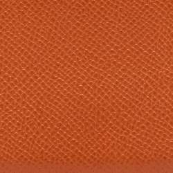 Pre Owned Hermes Orange Epsom Leather Calvi Card Holder