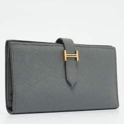 Hermes Vert Amande Epsom Leather Bearn Gusset Wallet