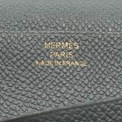 Hermes Vert Amande Epsom Leather Bearn Gusset Wallet