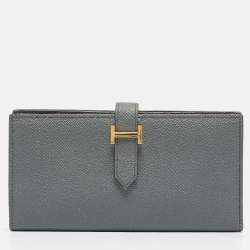 Hermes Vert Amande Epsom Leather Bearn Gusset Wallet