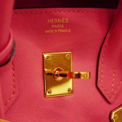 Hermes Rose Azalee Swift Leather Birkin 25 Tote Bag