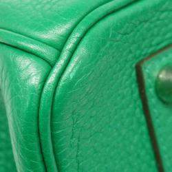 Hermes Vert Vertigo Fonce Taurillon Clemence Birkin Verso Stamp Handbag