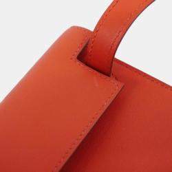 Pre Owned Hermes Sanguine Swift Leather Kelly Cut Clutch Bag