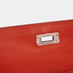 Pre Owned Hermes Sanguine Swift Leather Kelly Cut Clutch Bag