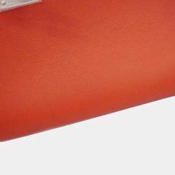 Pre Owned Hermes Sanguine Swift Leather Kelly Cut Clutch Bag