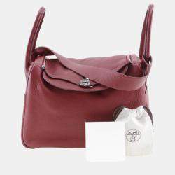 Hermes Burgundy Leather Lindy shoulder bag