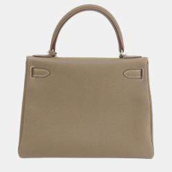 Hermes Etoupe Togo Kelly 28 Handbag