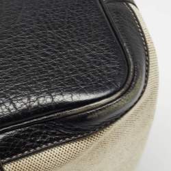 Hermes Beige/Black Toile And Negonda Leather Garden Party 36 Bag