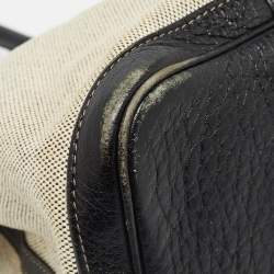 Hermes Beige/Black Toile And Negonda Leather Garden Party 36 Bag