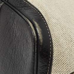 Hermes Beige/Black Toile And Negonda Leather Garden Party 36 Bag