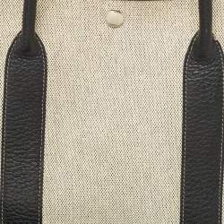 Hermes Beige/Black Toile And Negonda Leather Garden Party 36 Bag