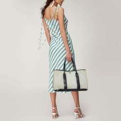 Hermes Beige/Black Toile And Negonda Leather Garden Party 36 Bag