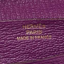 Hermes Anemone Chevre Mysore Leather Bearn Gusset Wallet