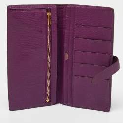 Hermes Anemone Chevre Mysore Leather Bearn Gusset Wallet