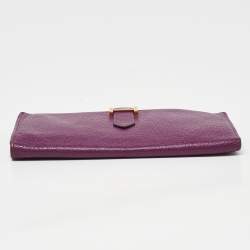Hermes Anemone Chevre Mysore Leather Bearn Gusset Wallet