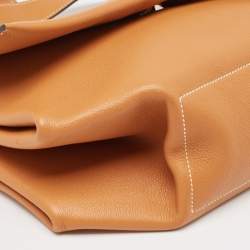 Pre Owned Hermes Toffee/Lime Taurillon Novillo Leather Opli 28 Bag