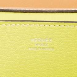 Pre Owned Hermes Toffee/Lime Taurillon Novillo Leather Opli 28 Bag