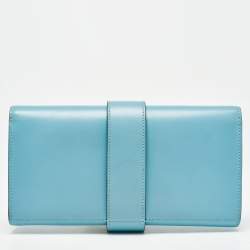 Hermes Celeste Tadelakt Leather Medor Clutch