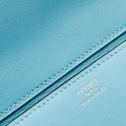 Hermes Celeste Tadelakt Leather Medor Clutch