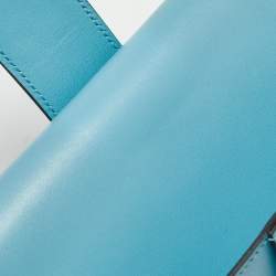 Hermes Celeste Tadelakt Leather Medor Clutch