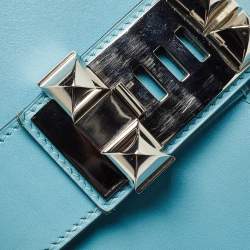 Hermes Celeste Tadelakt Leather Medor Clutch