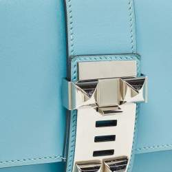 Hermes Celeste Tadelakt Leather Medor Clutch